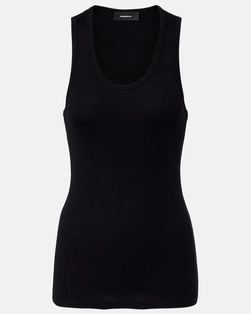 WARDROBE.NYC Top in jersey di cotone a coste Nero