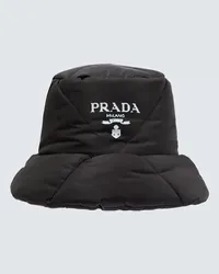 Prada Cappello da pescatore trapuntato in Re-Nylon Nero