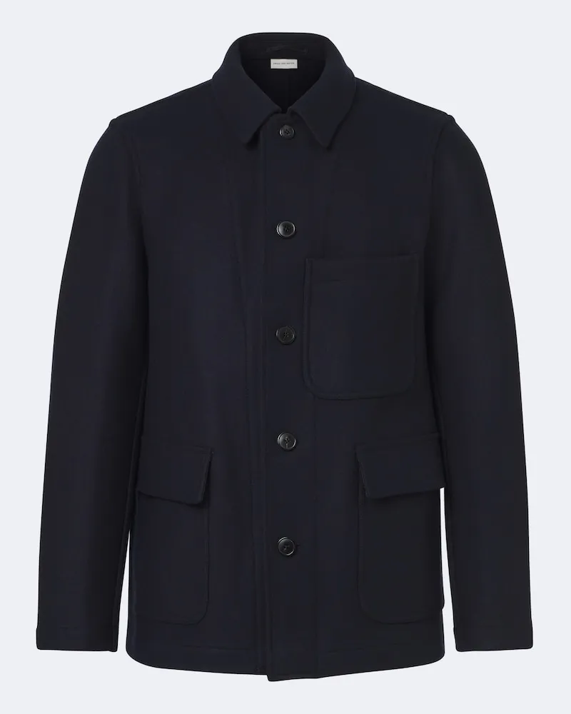 Dries van Noten Giacca in misto lana Blu