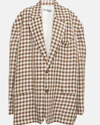 Acne Studios Blazer oversize in misto lino Marrone