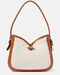 Isabel Marant Borsa a spalla Vigo Medium in shearling e pelle Marrone