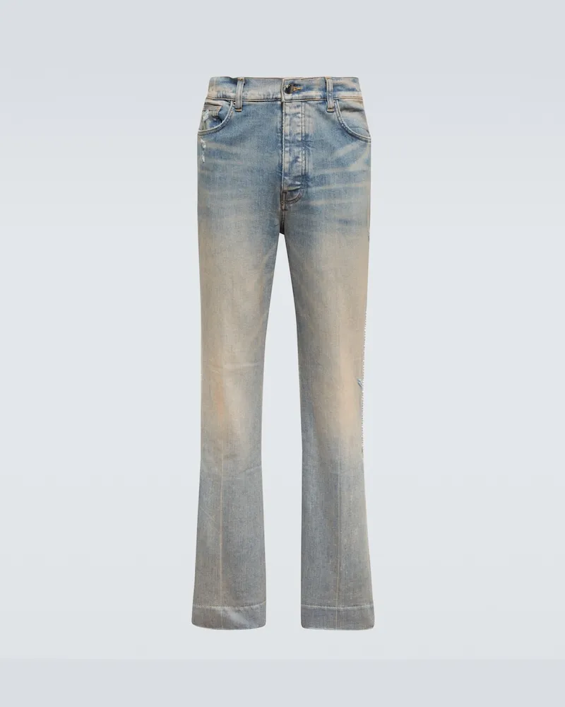 Amiri Jeans distressed con decorazioni Blu