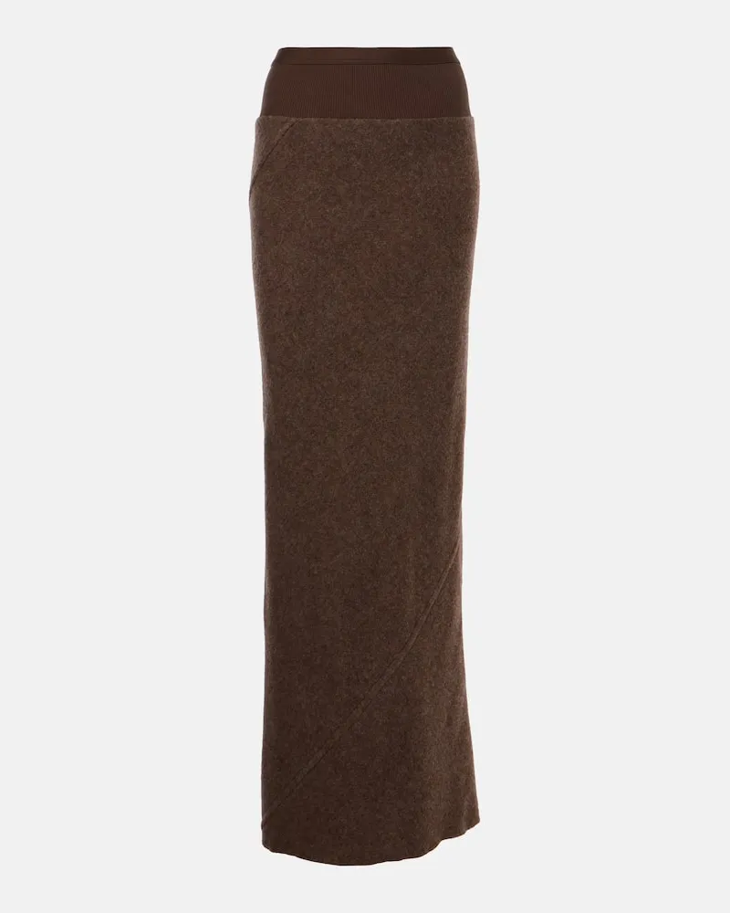 Rick Owens Gonna lunga Coda in lana Marrone