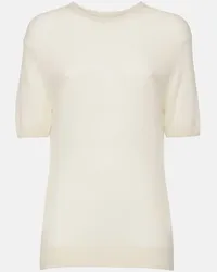 KHAITE Top Pierre in misto cashmere Bianco