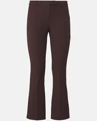 Max Mara Pantaloni slim cropped in misto cotone Borgogna