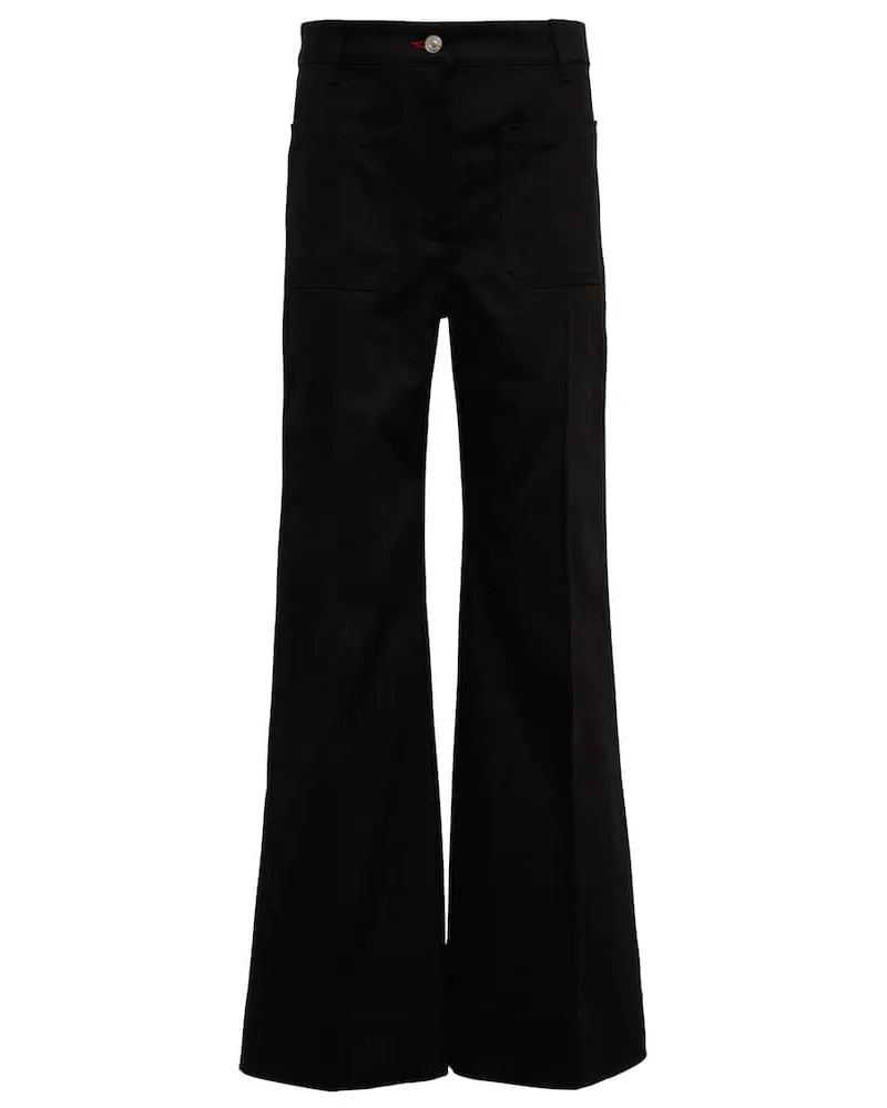 Victoria Beckham Jeans a gamba larga e vita alta Nero