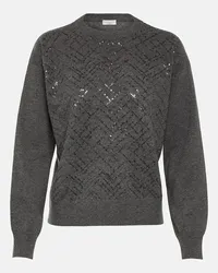 Brunello Cucinelli Pullover in lana, cashmere e seta Nero