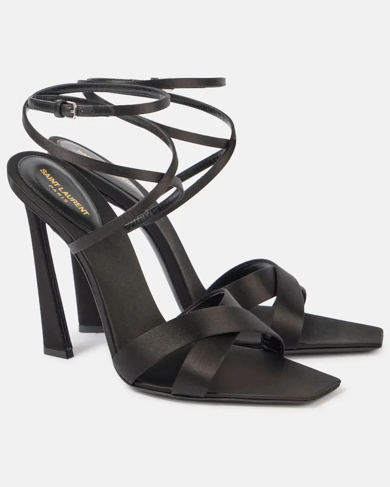 Saint Laurent Sandali Corinne 110 in crÃªpe di raso Nero