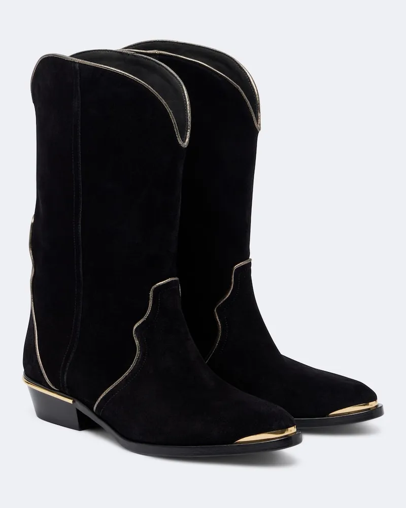 Isabel Marant Stivali texani Elbini in suede Nero