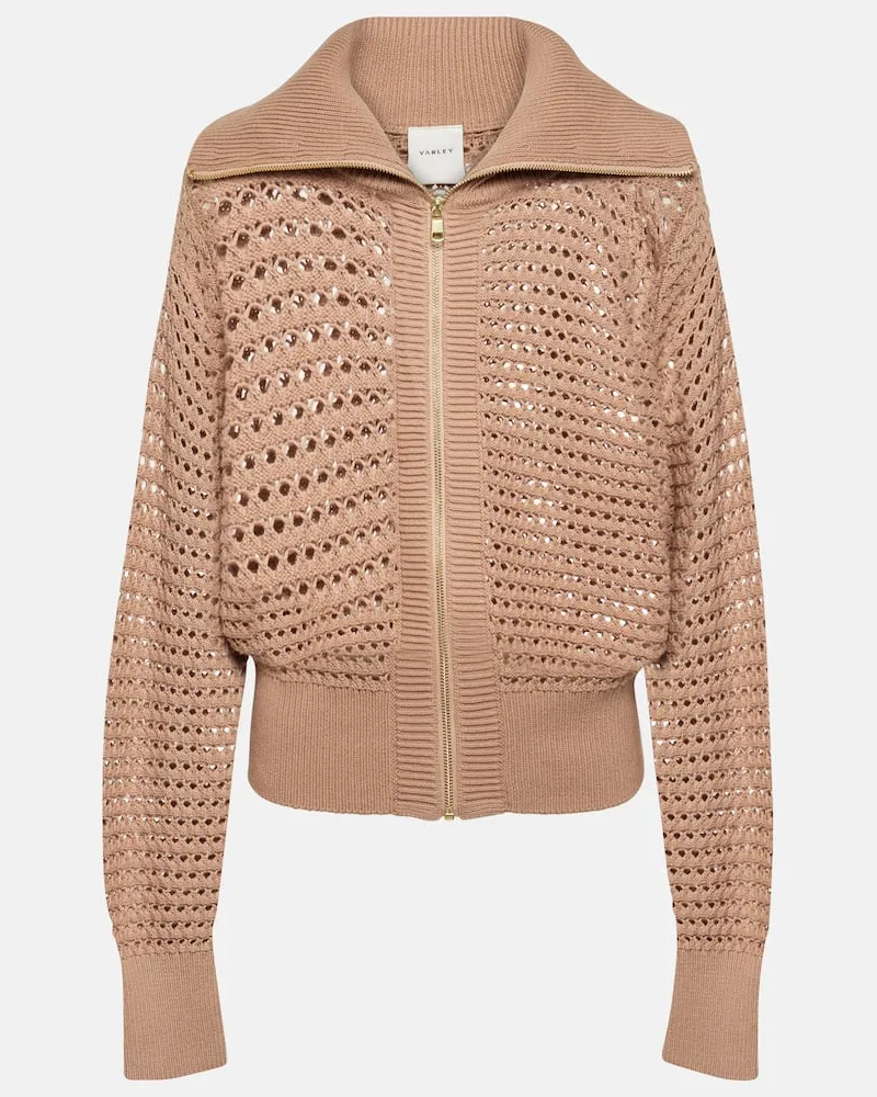 Varley Pullover Eloise in cotone con zip Neutro