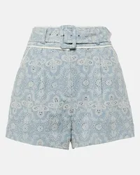 Veronica Beard Shorts Hobbes in cotone a vita alta Blu