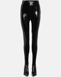 Balenciaga Leggings Knife con scarpe e pailettes Nero