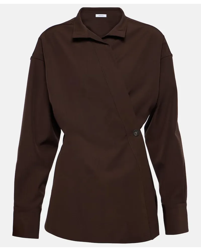 Ferragamo Camicia in lana Marrone