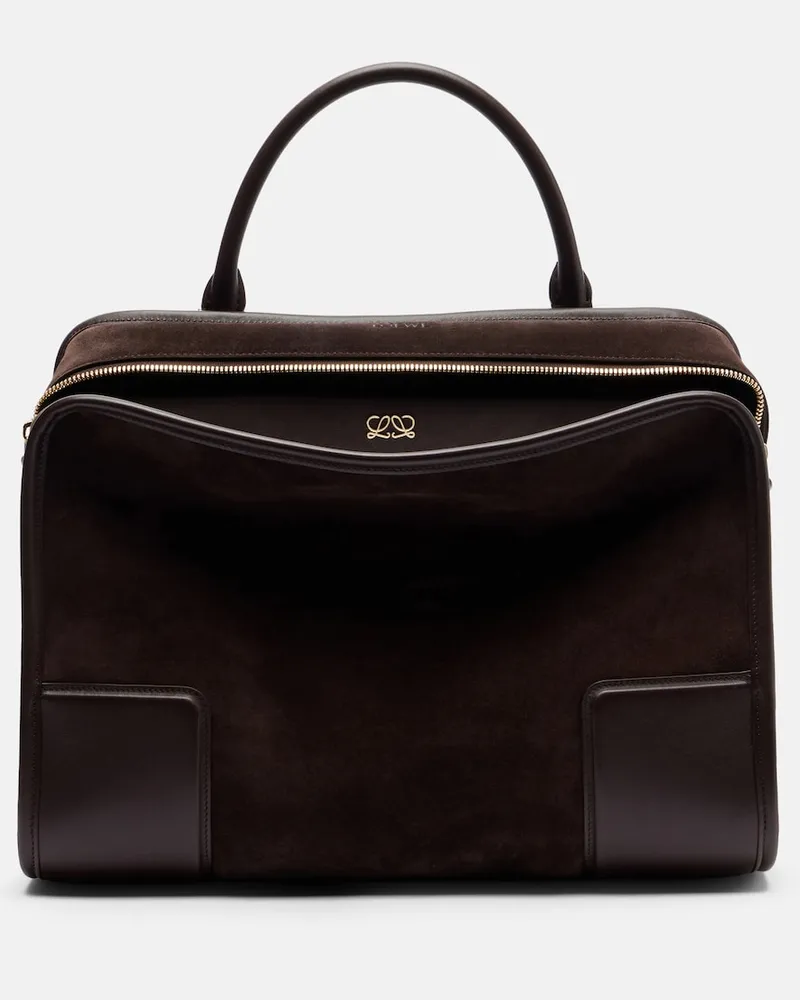 Loewe Borsa Amazona 180 Large in suede Marrone