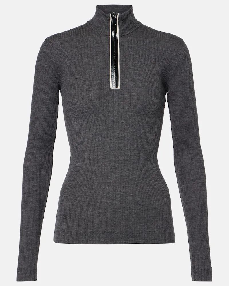Brunello Cucinelli Pullover in maglia di lana a coste Grigio