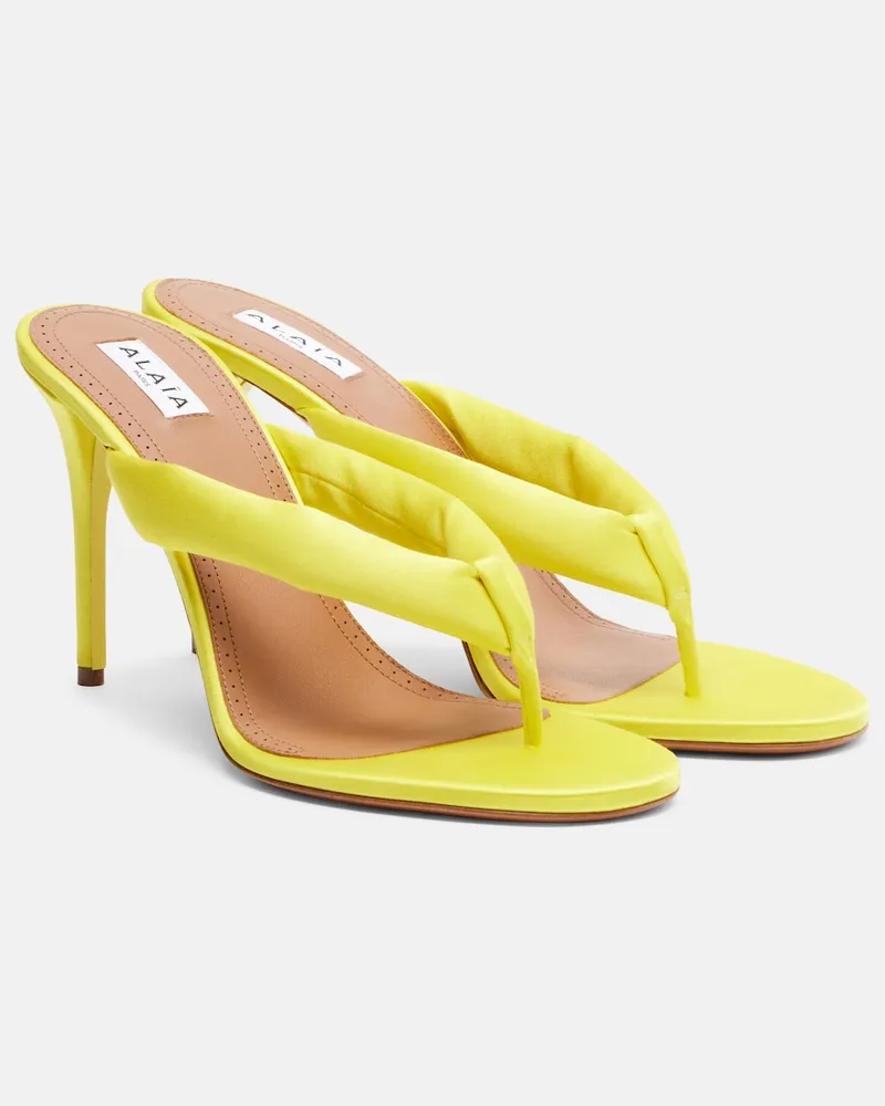 Alaïa Alaïa Sandali infradito Padded in raso Giallo