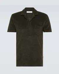 Orlebar Brown Polo in spugna di cotone Grigio