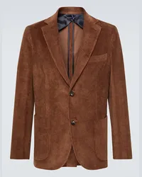 Incotex Blazer in velluto a coste di cotone Marrone