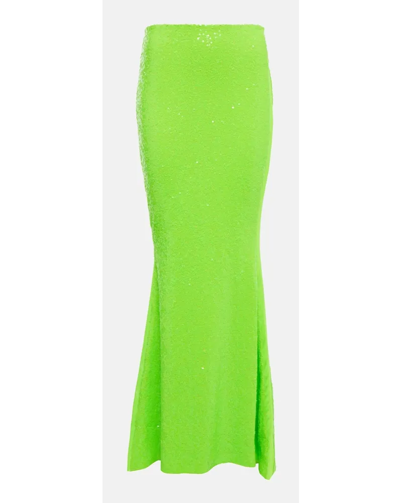 Norma Kamali Gonna lunga a vita alta con decorazioni Verde