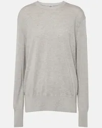 Totême Pullover in misto seta e cashmere Grigio