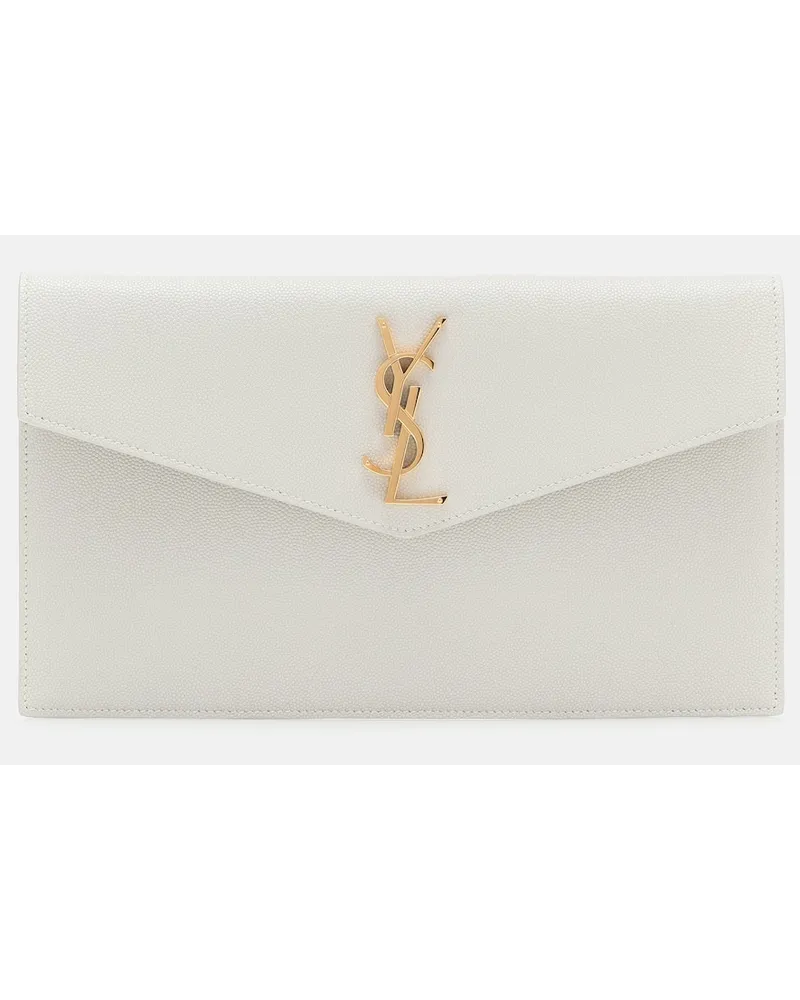 Saint Laurent Clutch Uptown in pelle Bianco