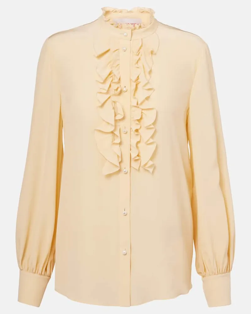 Valentino Garavani Blusa in seta crÃªpe de chine Giallo
