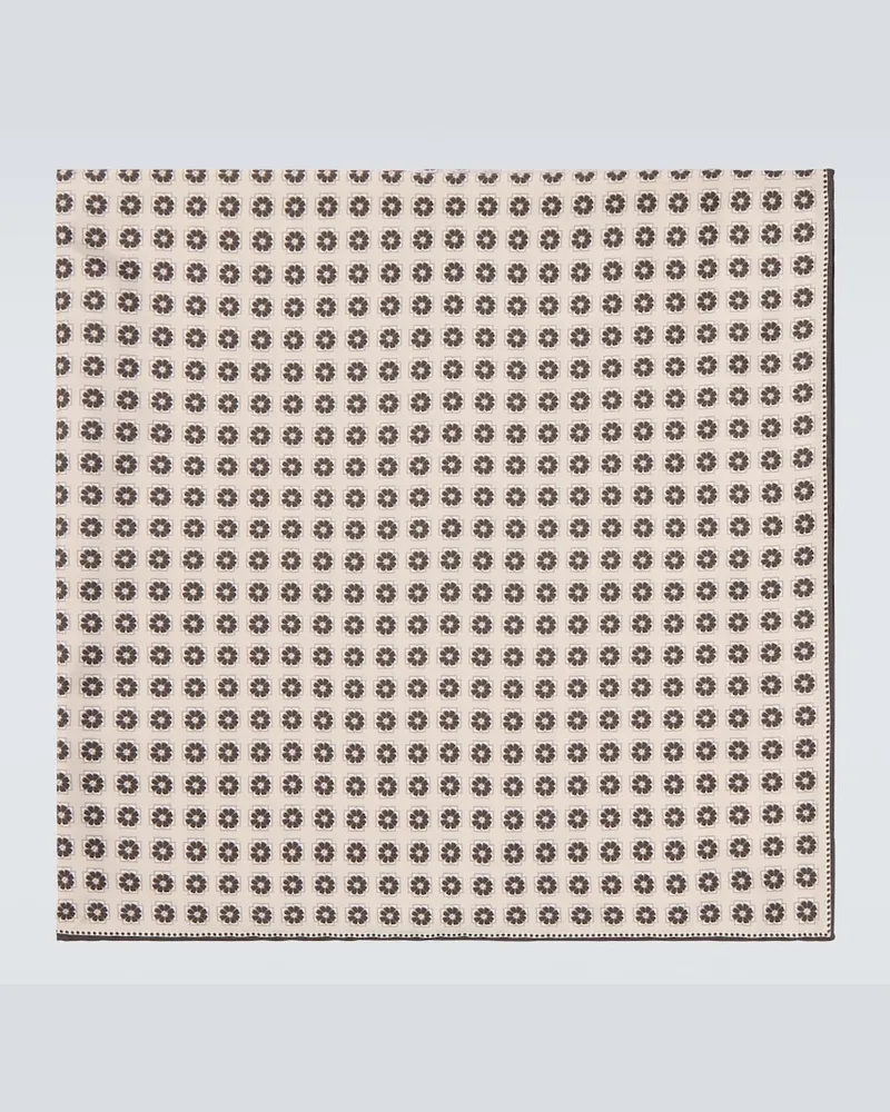 AGNONA Sciarpa in twill di seta con stampa Beige
