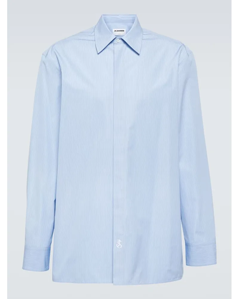 Jil Sander Camicia in cotone a righe Blu
