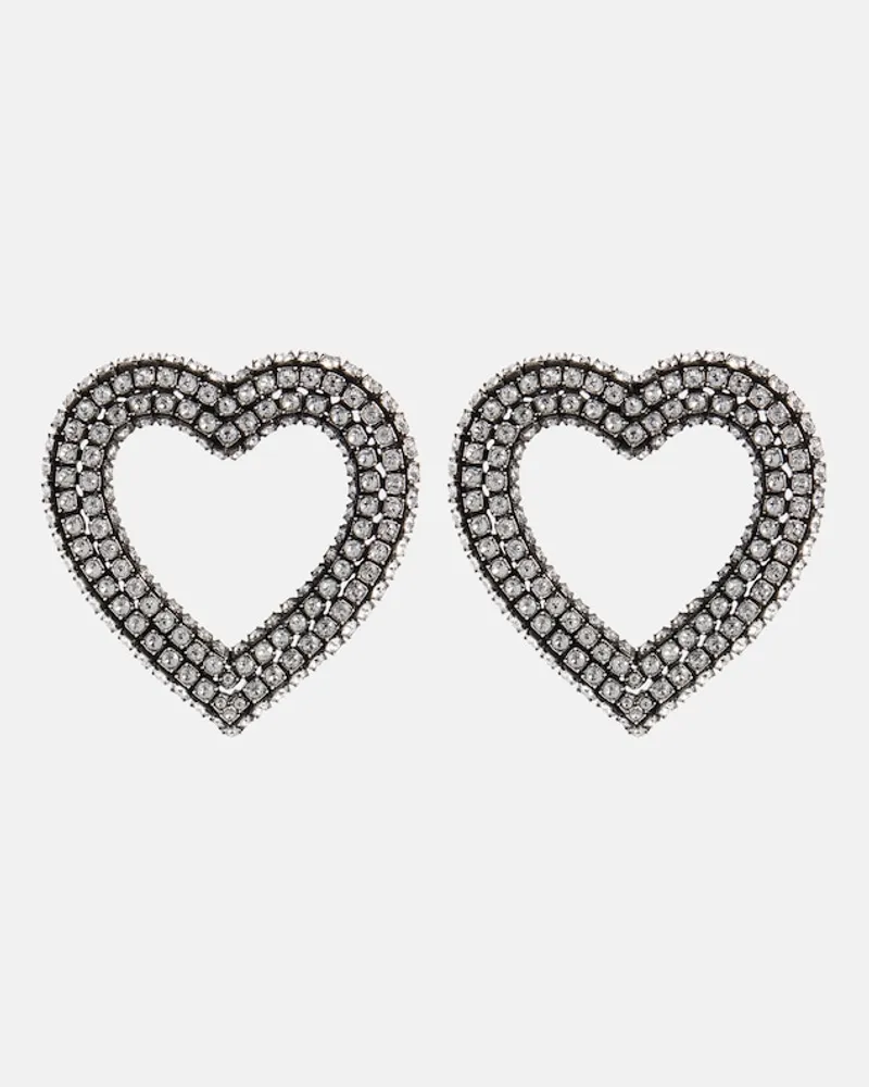 Balenciaga Orecchini a cuore con cristalli Argento