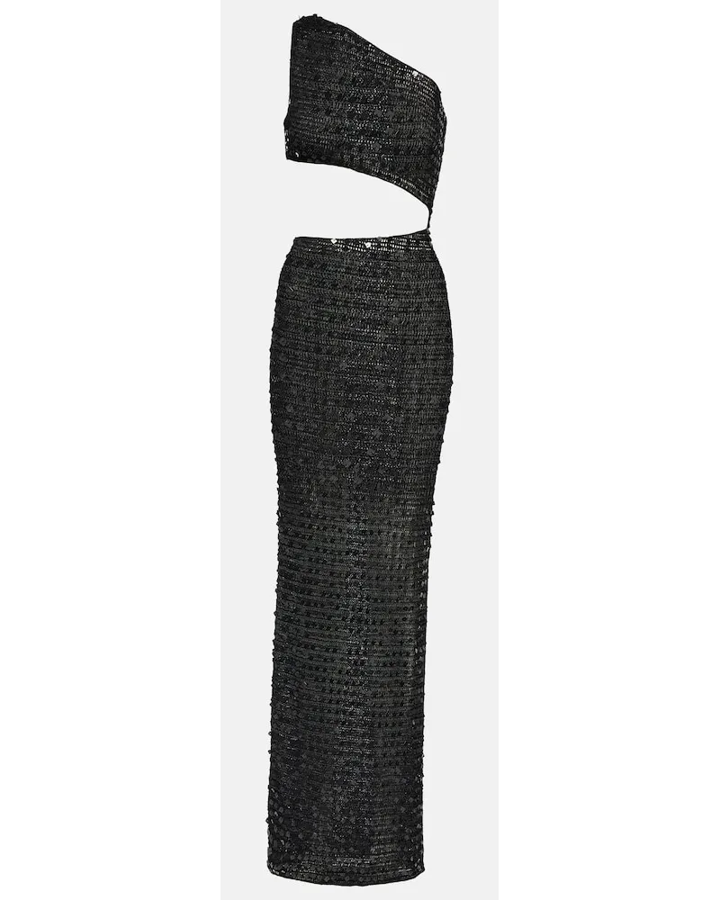 Aya Muse Abito lungo Gia monospalla con cut-out Nero