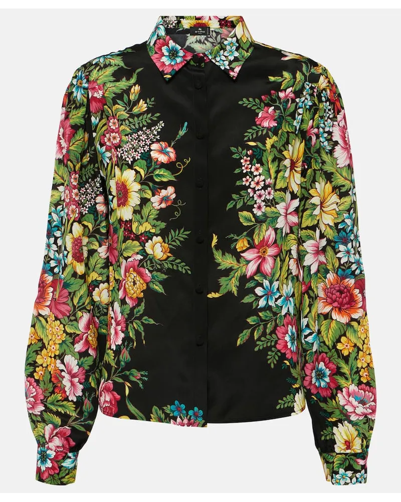 Etro Camicia in seta con stampa Multicolore