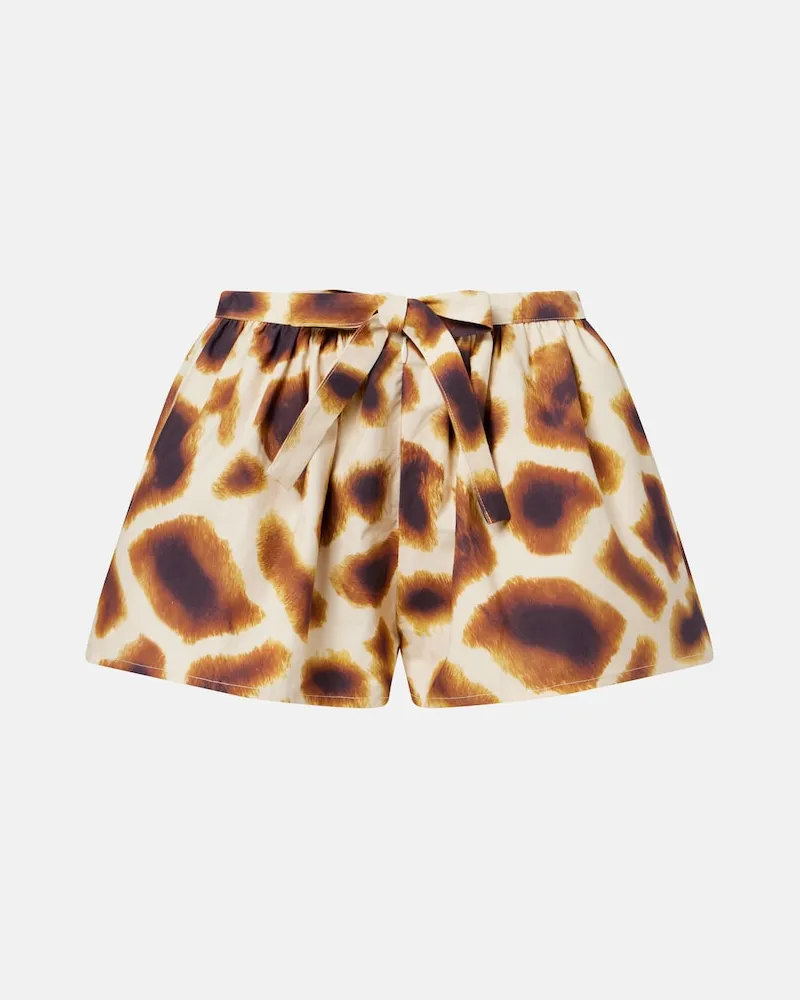 Christopher Esber Shorts in cotone con stampa Marrone