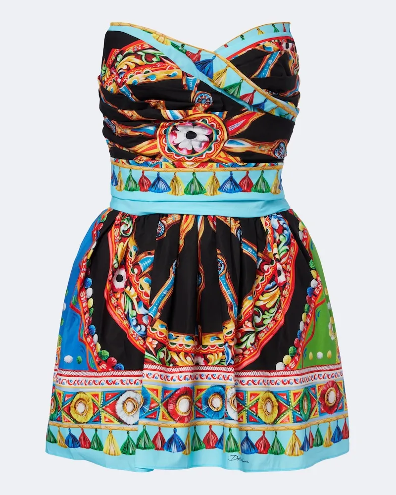 Dolce & Gabbana Abito corto Caretto in cotone Multicolore
