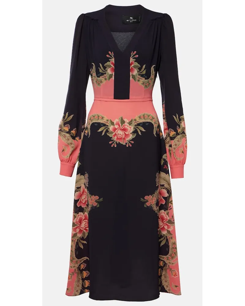 Etro Abito midi con stampa floreale Multicolore
