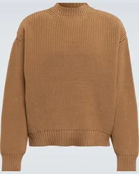 Sacai Pullover in maglia a coste Marrone