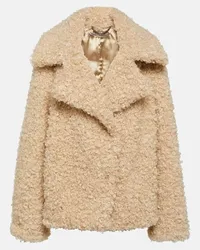 Stella McCartney Cappotto oversize in shearling sintetico Beige