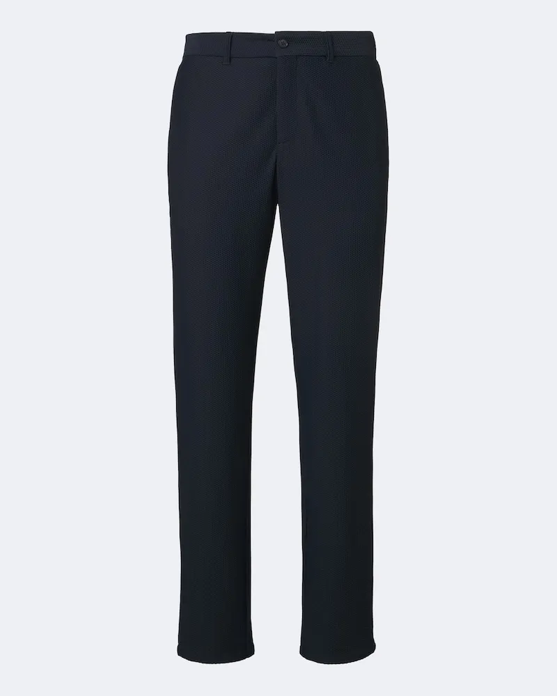 Giorgio Armani Pantaloni regular in maglia a nido d'ape Blu