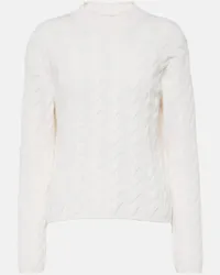 Vince Pullover in misto lana a trecce Bianco