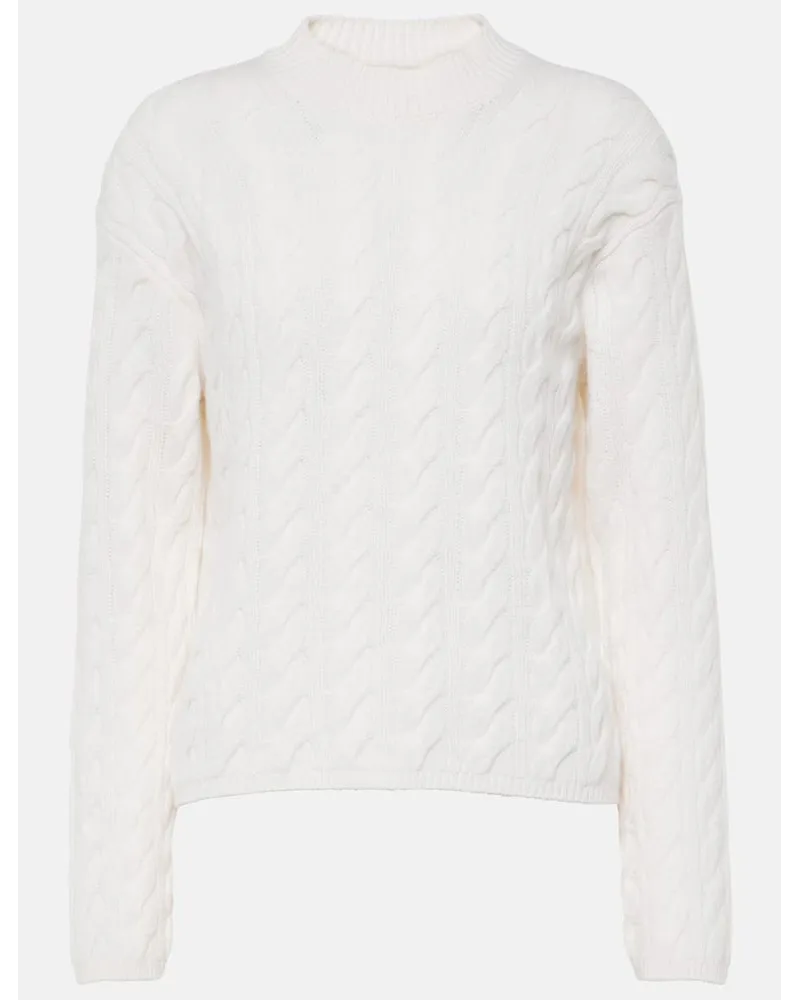Vince Pullover in misto lana a trecce Bianco