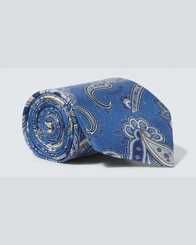 Etro Cravatta con stampa paisley Blu
