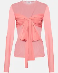 Blumarine Top in jersey con fiocco Rosa