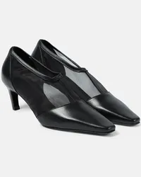 Totême Pumps in pelle e mesh Nero