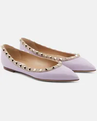 Valentino Garavani Ballerine Rockstud in pelle Viola