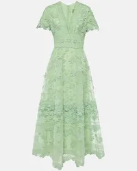 Elie Saab Abito midi in misto seta Verde