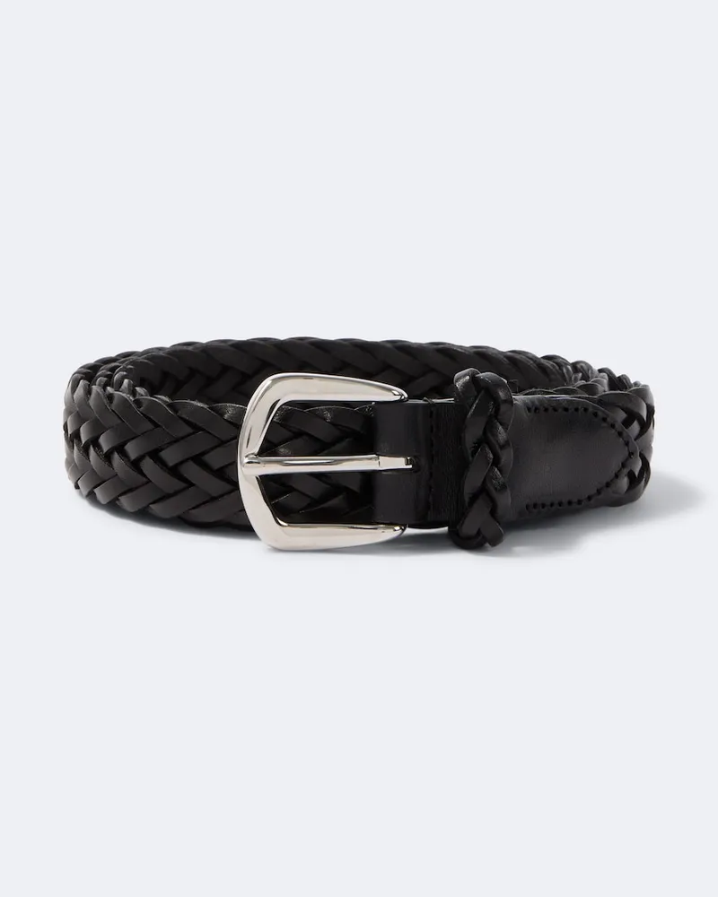 LARDINI Cintura in pelle intrecciata Nero
