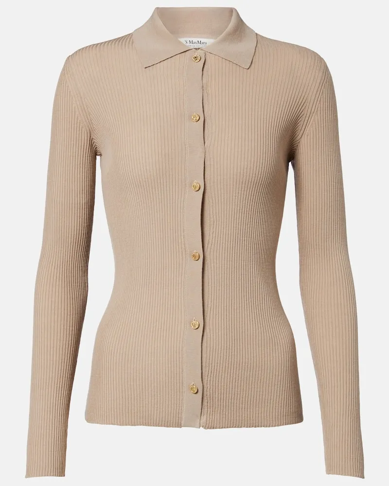 Max Mara Camicia in lana a coste Beige