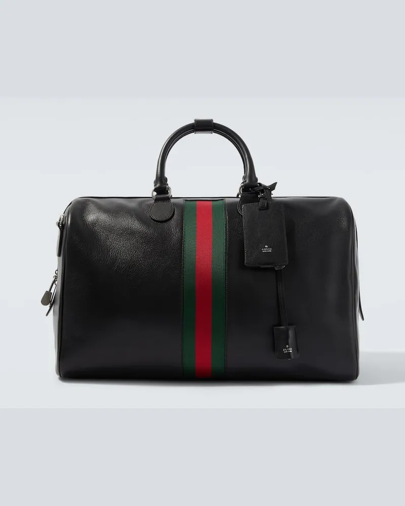 Gucci Borsa da viaggio Web Trademark Medium in pelle Nero