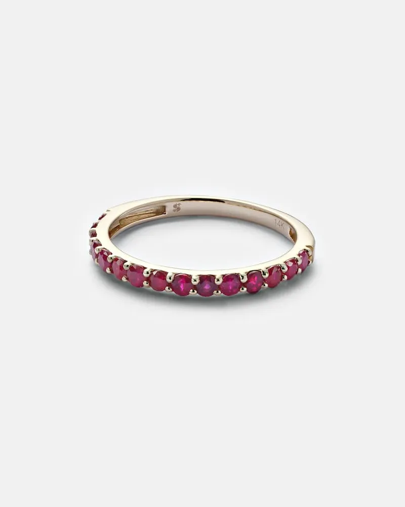 Stone & Strand Anello Forever Birthstone in oro 14kt con rubino Oro