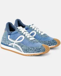 Loewe Sneakers Flow Runner in denim con suede Blu