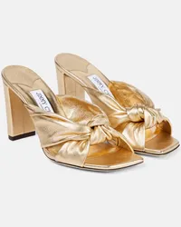 Jimmy Choo Sandali Avenue 85 in pelle metallizzata Oro